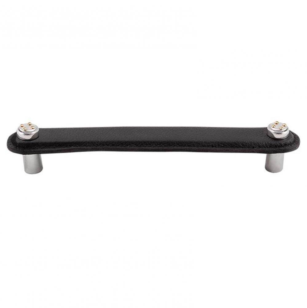 Archimedes, Pull, Leather, Nail Head, 5 Inch, Black, Polished Silver