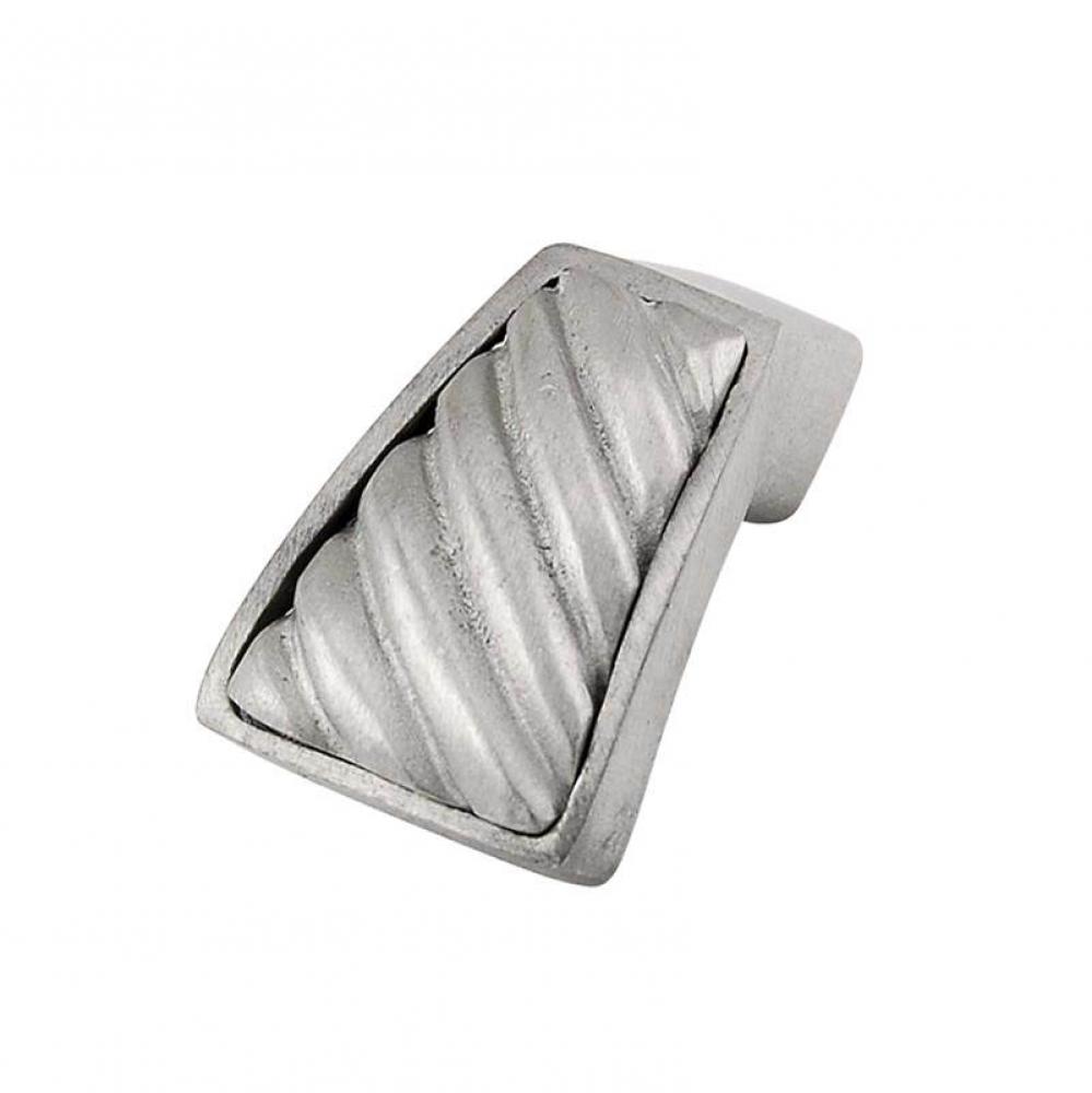 Sanzio, Finger Pull Knob, Wavy Lines, Satin Nickel