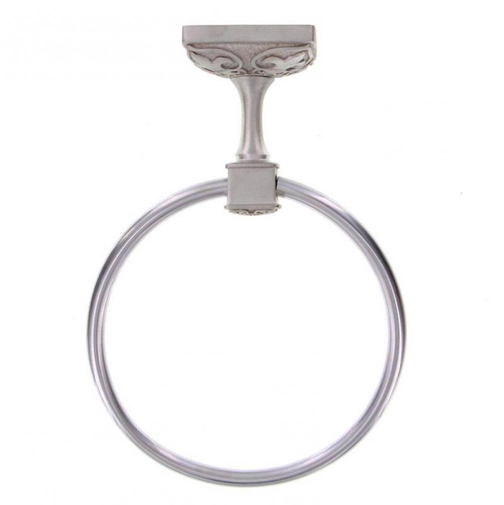 Fleur de Lis, Towel Ring, Satin Nickel
