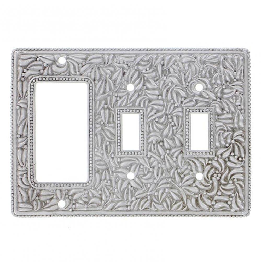 San Michele, Wall Plate, Double Toggle/Dimmer, Satin Nickel