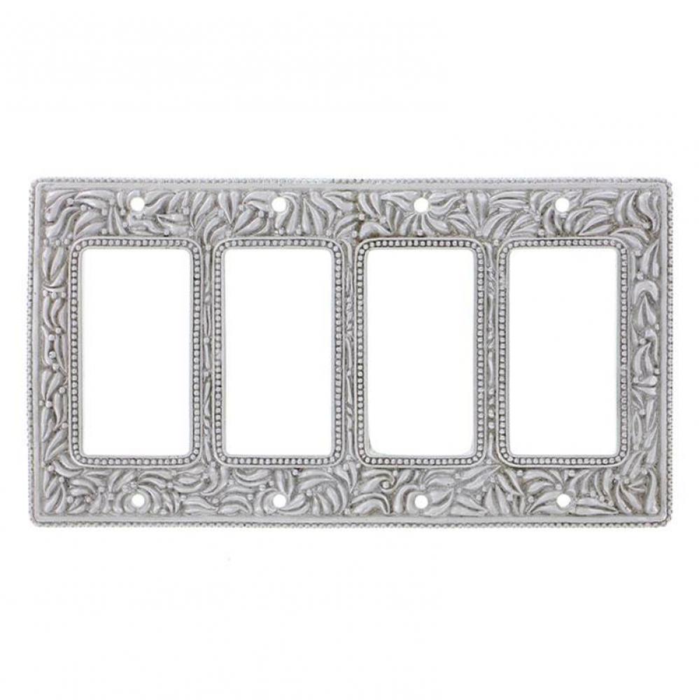 San Michele, Wall Plate, Quad Dimmer, Satin Nickel