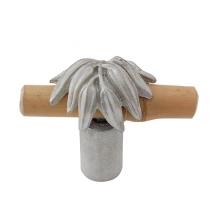Vicenza Designs K1142-SN - Palmaria, Knob, Large, Bamboo Leaf, Satin Nickel