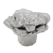 Vicenza Designs K1209-SN - Carlotta, Knob, Large, Double Rose with large center, Satin Nickel