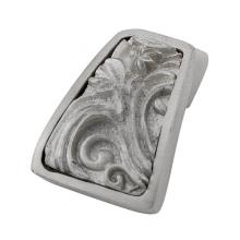 Vicenza Designs K1251-SN - Liscio, Finger Pull Knob, Leaves, Satin Nickel