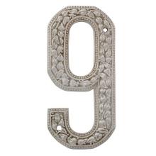 Vicenza Designs NU09-SN - San Michele, Number 9, Satin Nickel