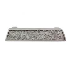 Vicenza Designs P1251-SN - Liscio, Finger Pull, Leaves, Satin Nickel