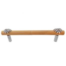 Vicenza Designs P2011-9-SN - Palmaria, Pull, Appliance, Bamboo Leaf, 9 Inch, Satin Nickel