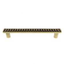 Vicenza Designs P2015-9-AB - Sanzio, Pull, Appliance, Lines and Beads, 9 Inch, Antique Brass
