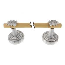 Vicenza Designs TB8009-18-SN - Palmaria, Towel Bar, Horizontal Leaf, 18 Inch, Satin Nickel