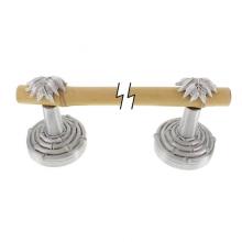Vicenza Designs TB8010-18-SN - Palmaria, Towel Bar, Bamboo Leaf, 18 Inch, Satin Nickel