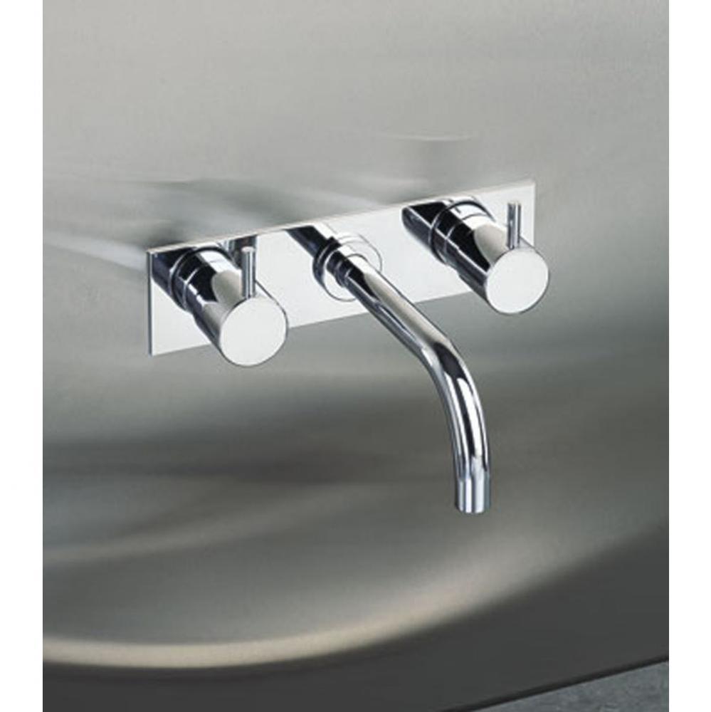 1513K  Two-Handle Basin Set, 6'' Spout in Center and Plate Trim