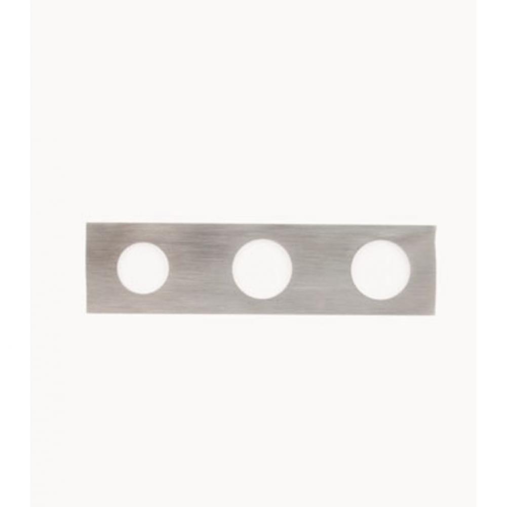 3-hole plate- 2-3/8'' x 9'', hole dia. L to R: 1-1/2'',