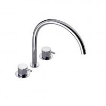 Vola KV15-40 - KV15  Three-Hole Deck-Mounted Basin or Kitchen Faucet with standard 1'' lever and