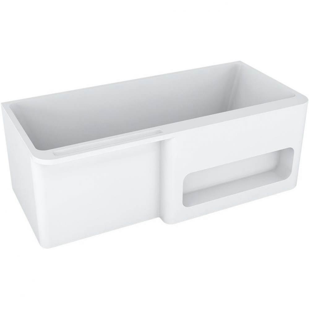 Bosca White Tub 67''X 31 1/2''X23 5/8'' With Chrome Waste & Over