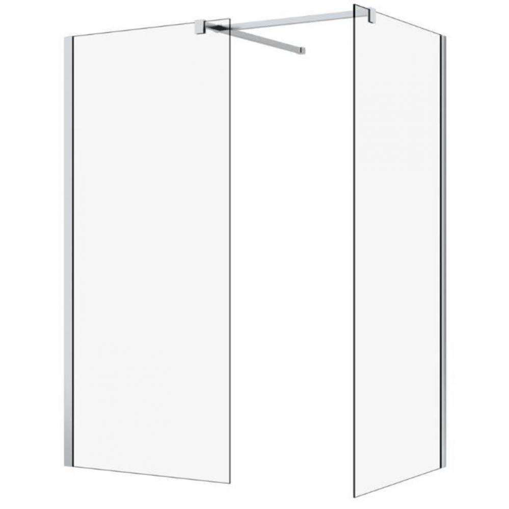 Walk In 42 Shower Screen Chrome Clear
