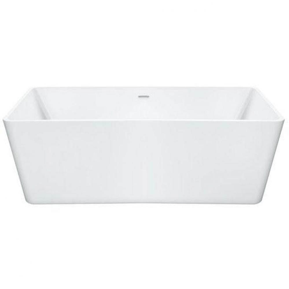 Alya White Tub 63 X 31.5 X 23 5/8 Chrome Ovf- Spkrs Heater Left Side