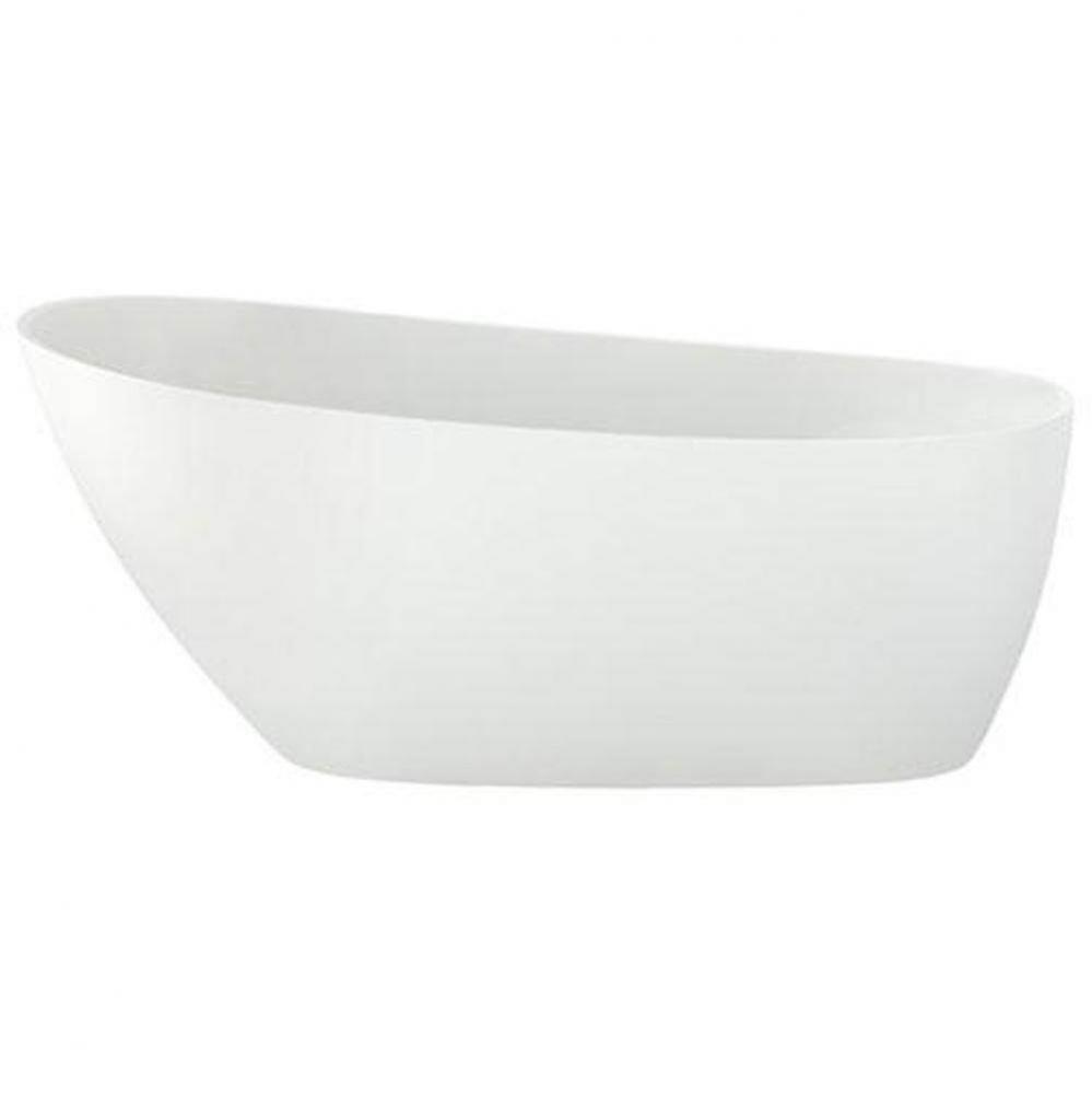 Issa White Tub 59 1/2'' X 29'' X 27'' With Chrome Waste & Overfl
