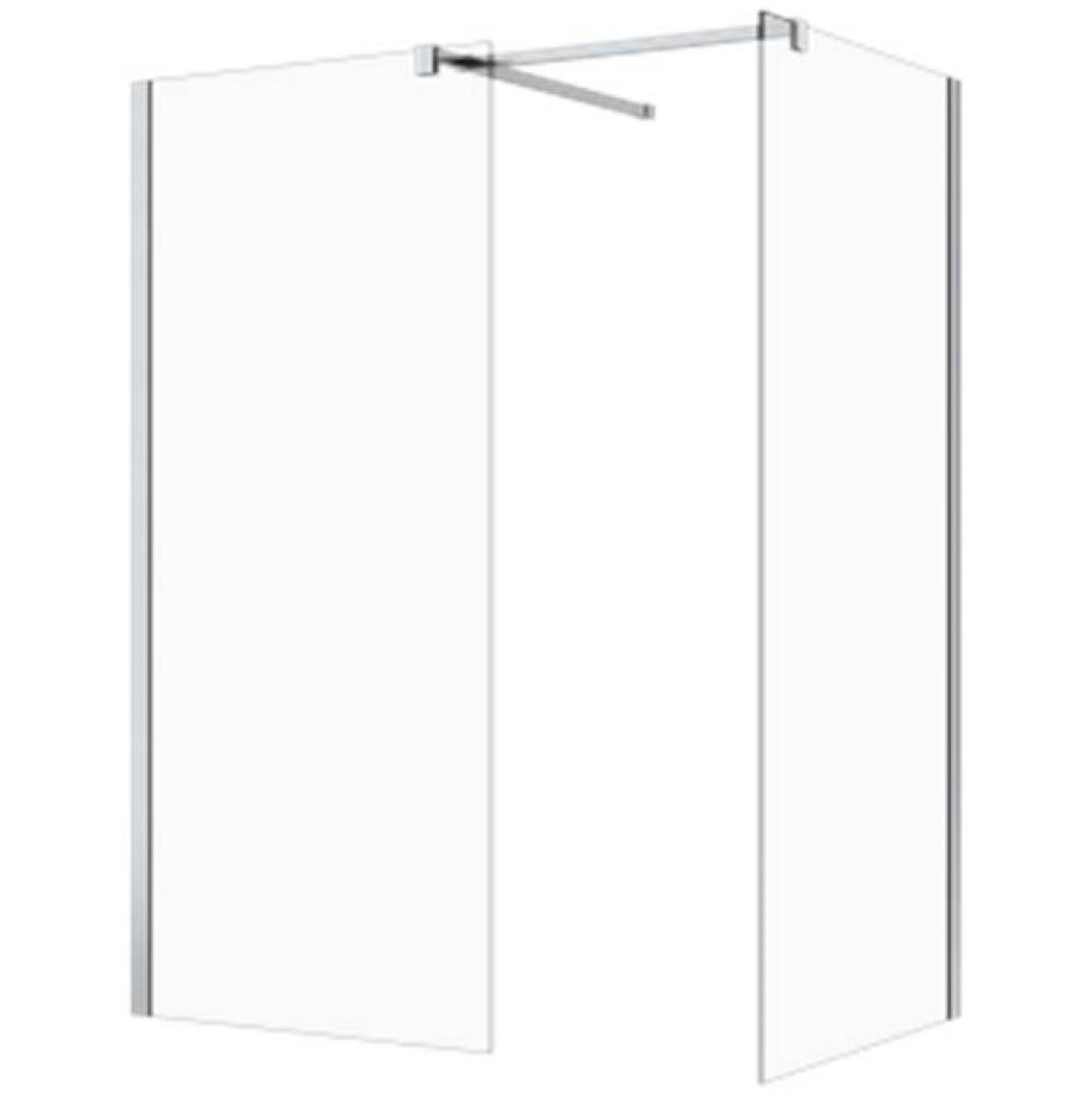 Walk In 36 Return Panel Chrome Clear Straight