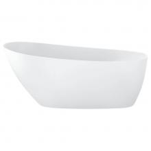 Zitta TIS5929FA001024 - Issa White Tub 59.5 X 29 X 27.5 Chrome Ovf- Spkrs+Chromo With Back Heater