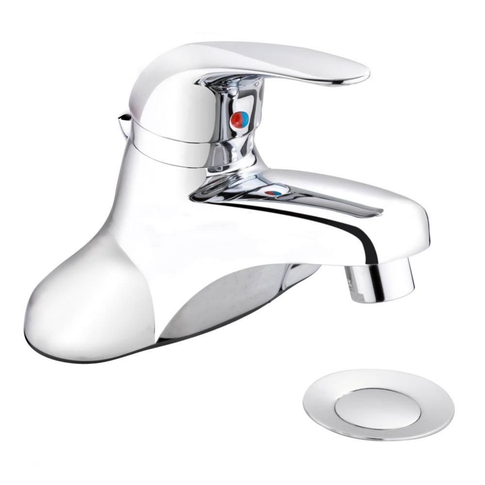 4''Lavatory Faucet Cp Single Lever Solid Handle