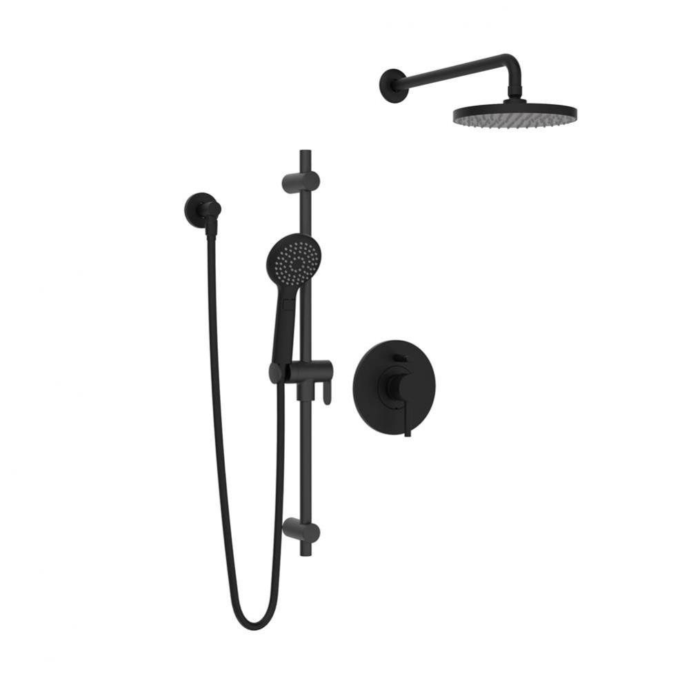 Sou Shower Faucet W/ Div Mb Sliding Bar & Rain Shower