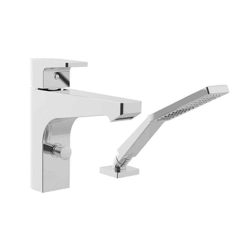 2-Pcs Roman Tub H2Flo Mica, 1 Handle W/ Handshower Cp