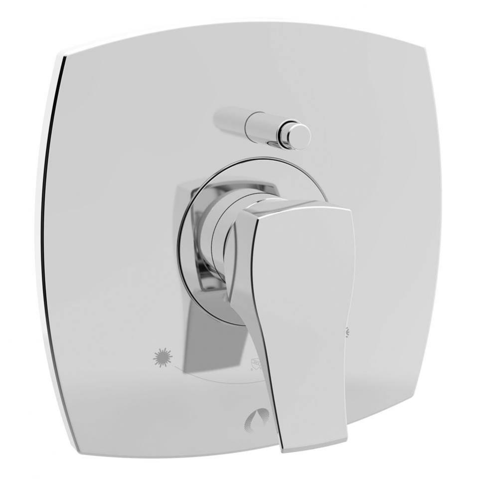 P/B Valve Straus Trim W/ Divcp, Round Handle Round Platelve