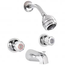 Belanger 3058W - Tub & Shr Fct Cp W/K2 2 Hdls Chrome Round Handle Plastic