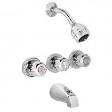 Belanger 3060W - Tub & Shr Fct Cp W/K2 3 Hdls Chrome Round Handle Plastic