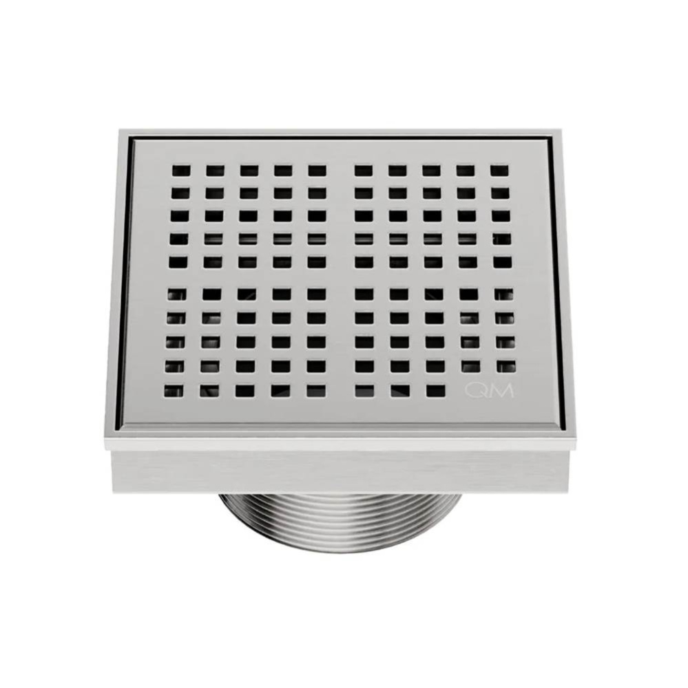 Delmar Series. Kai Line. 4'' Square Drain. Satin fin.