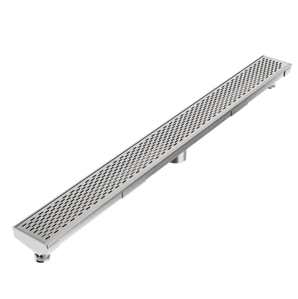 Delmar Series. 32'' Standard length Plain Edge linear drain. Delta Line. Satin
