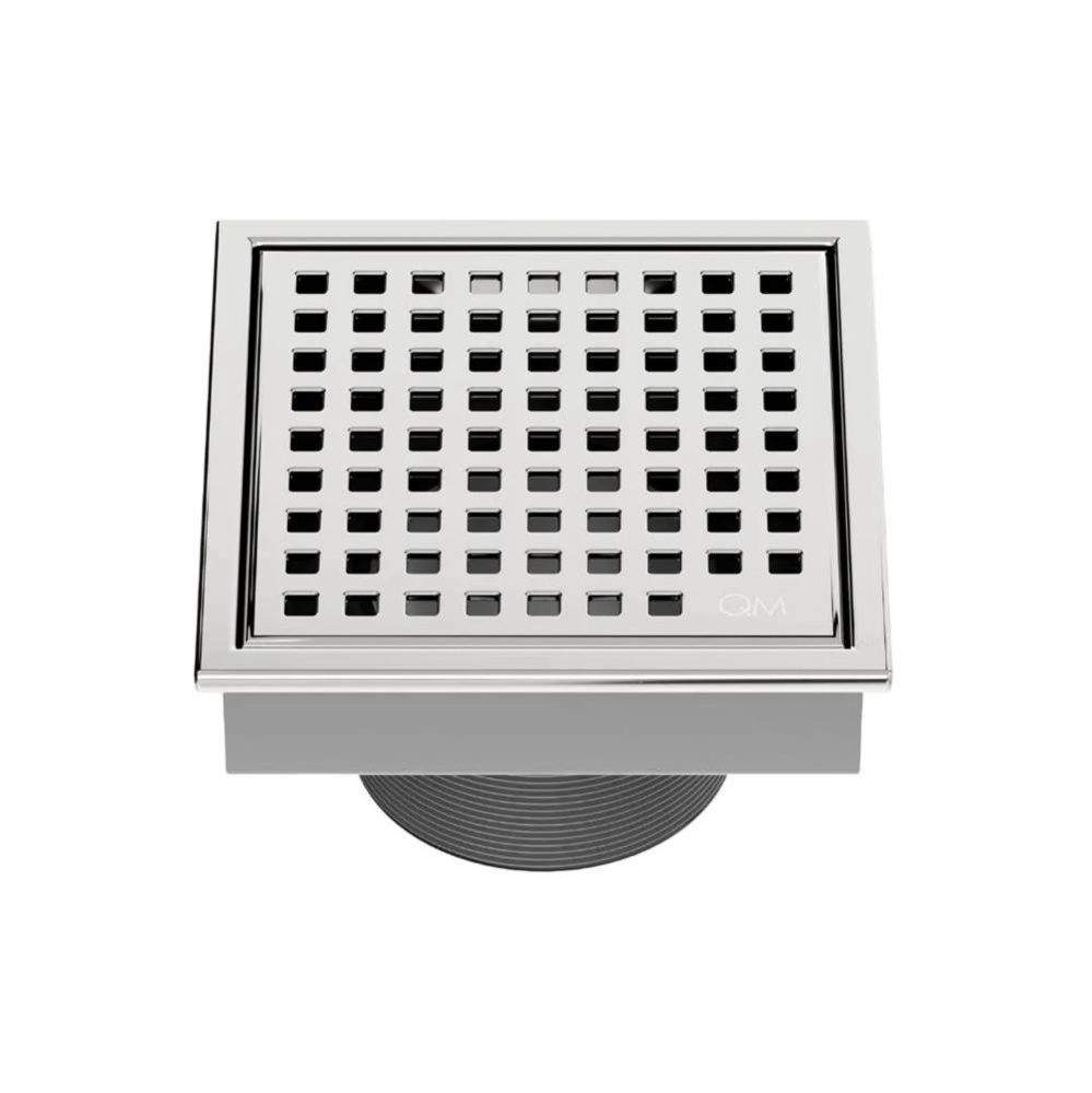 Lagos Series. Mira Line. 4'' Square Drain. Polished fin.