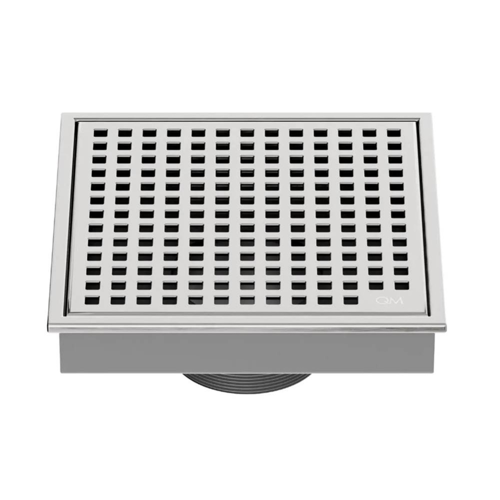 Lagos Series. Mira Line. 5 3/4'' Square Drain. Satin fin.