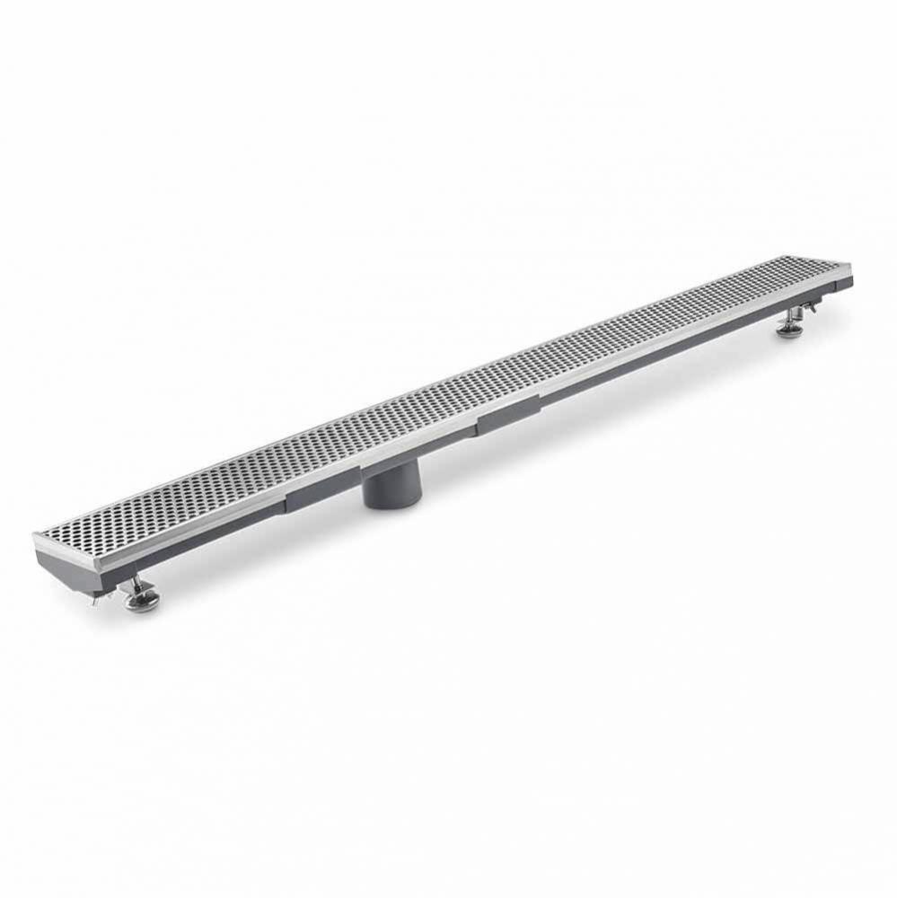 Lagos Series. 96'' High flow Adjustable Kit:  Perforated. Satin Fin.