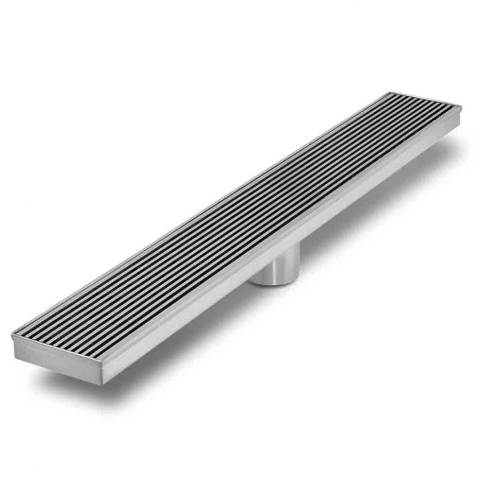 Delmar Series. Standard length linear drain. Wedgewire line 48'' x 3 3/8''.  P