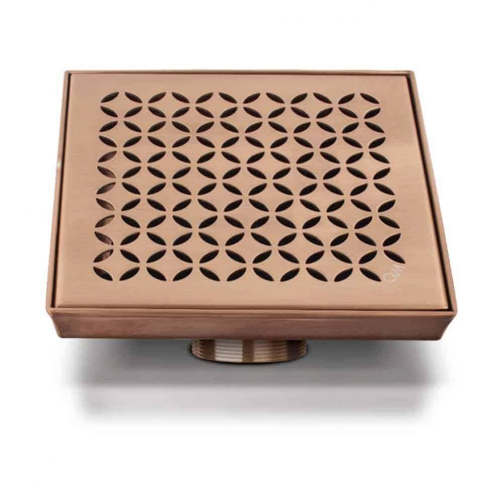 Delmar Series. Lotus Line. 4'' Square Drain. Bronze fin.