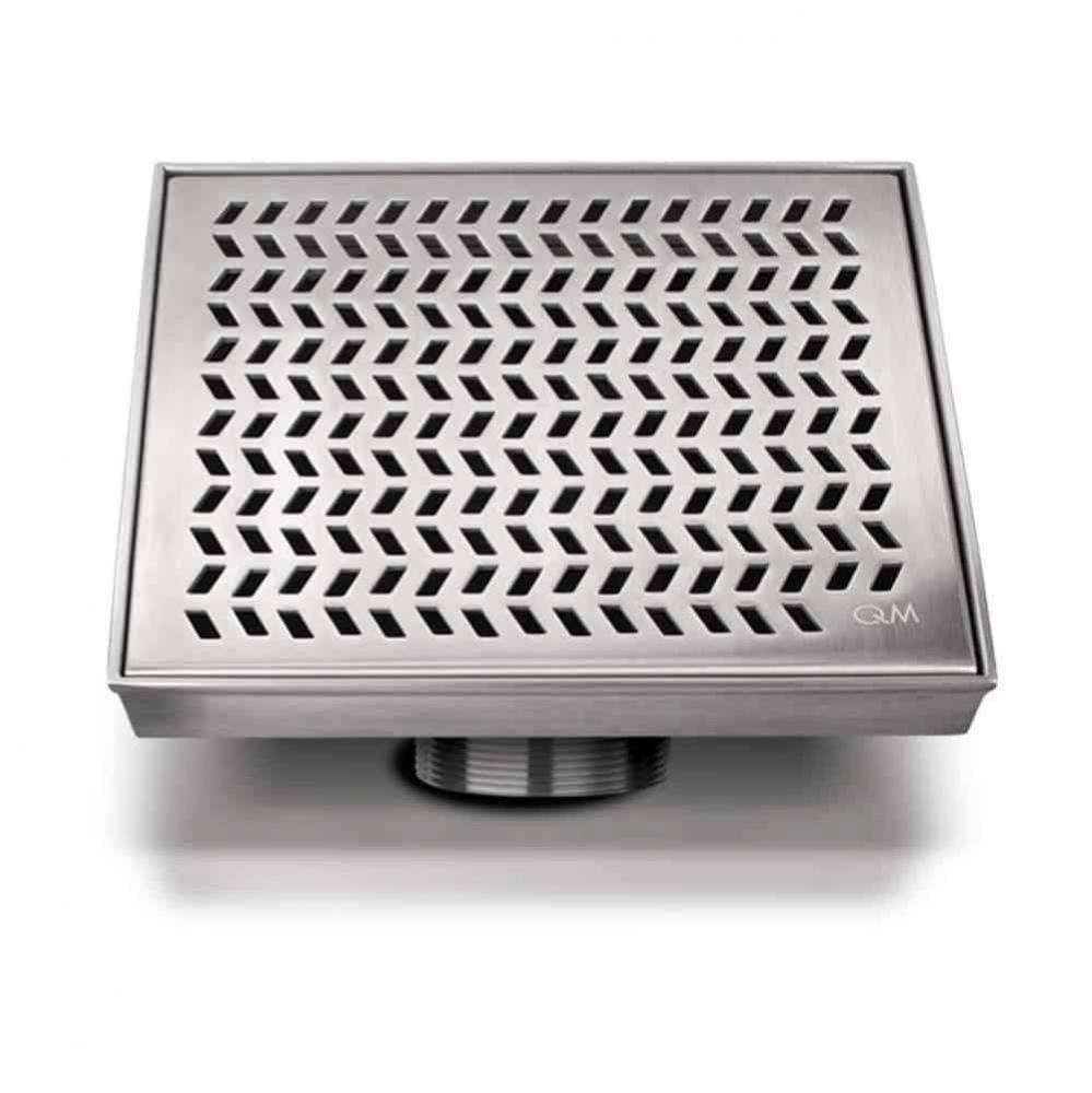 Delmar Series. Nami Line. 5 3/4'' Square Drain. Satin fin.