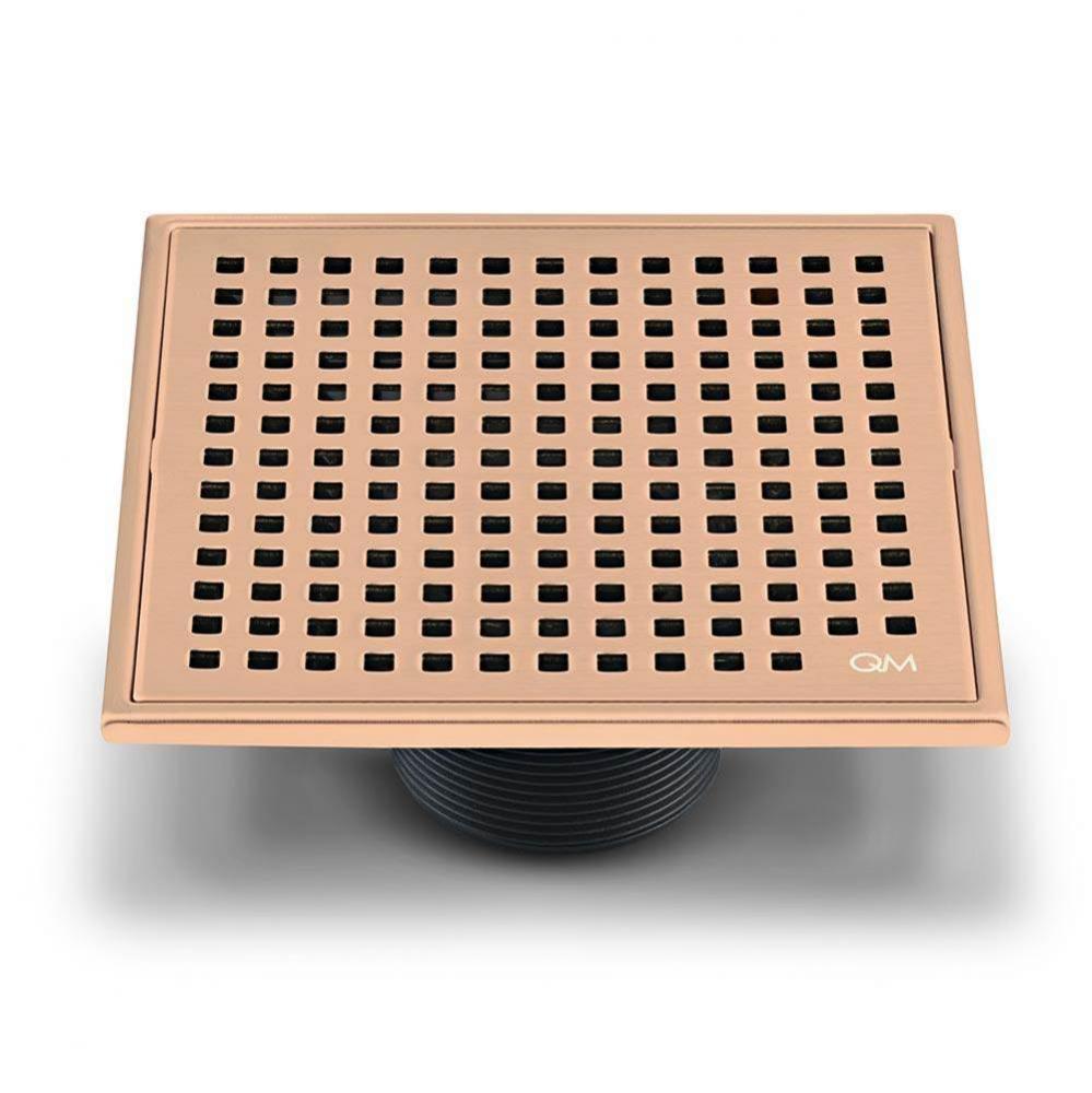 Lagos Series. Mira Line. 5 3/4'' Square Drain. Bronze fin.