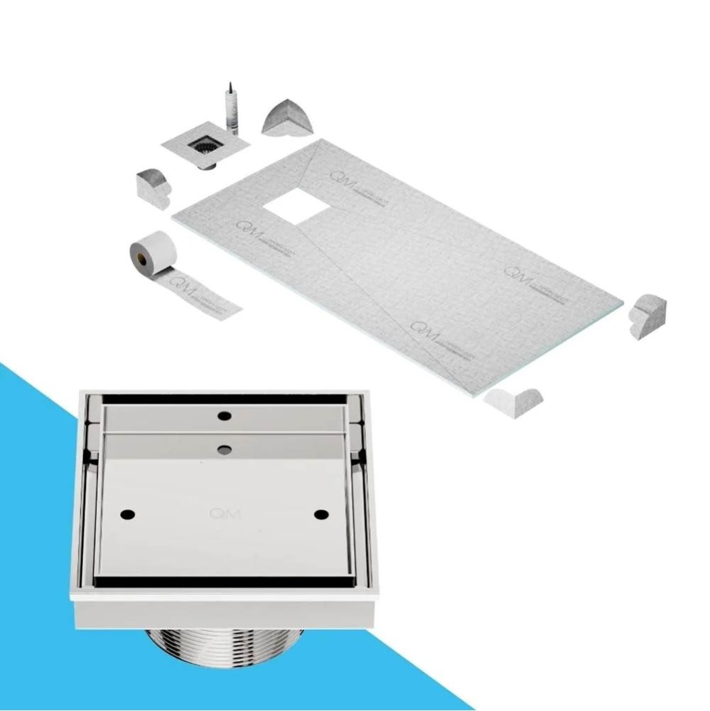 Off-Center Curbless Shower Pan Kit 32'' x 63'' with 4''Mist (Tile-In