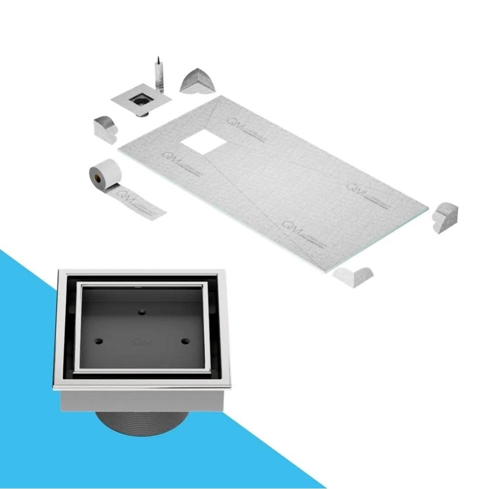 Off- Center Curbless Shower Pan Kit 32'' x 63'' with 4''Veil (Tile-I