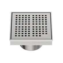 QM Drain 33.200.04 ST - Delmar Series. Kai Line. 4'' Square Drain. Satin fin.
