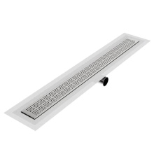 QM Drain 33.200.28FSO ST - Delmar Series. 28'' Standard length Side Outlet linear drain. Kai Line. Satin