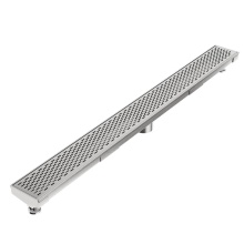 QM Drain 33.300.28 ST - Delmar Series. 28'' Standard length Plain Edge linear drain. Delta Line. Satin
