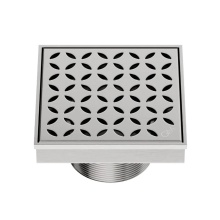 QM Drain 33.400.04 ST - Delmar Series. Lotus Line. 4'' Square Drain. Satin Finish