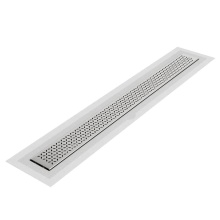 QM Drain 33.400.24F ST - Delmar Series. 24'' Standard length Flange Edge linear drain. Lotus Line. Satin