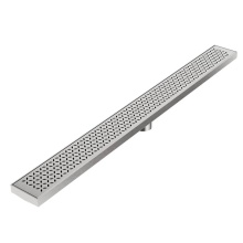 QM Drain 33.400.28 ST - Delmar Series. 28'' Standard length Plain Edge linear drain. Lotus Line. Satin