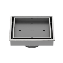 QM Drain 88.300.06 ST - Lagos Series. Veil Line. 5 3/4'' Square Drain. Satin fin.