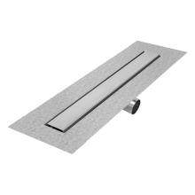 QM Drain 33.500.58FSO - Delmar Series. 58'' Standard length Side Outlet linear drain. Mist (Tile-in) Line. Frame