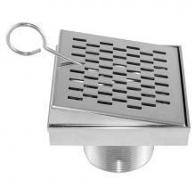 QM Drain 33.300.00.P - Delmar Series. Delta Line. 4'' Square Drain. Polished fin.
