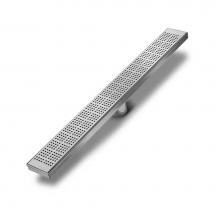 QM Drain 33.200.03 F - Delmar Series.Flange Edge Base.Kai linear drain 28'' x 3 3/8''. Satin Finish.